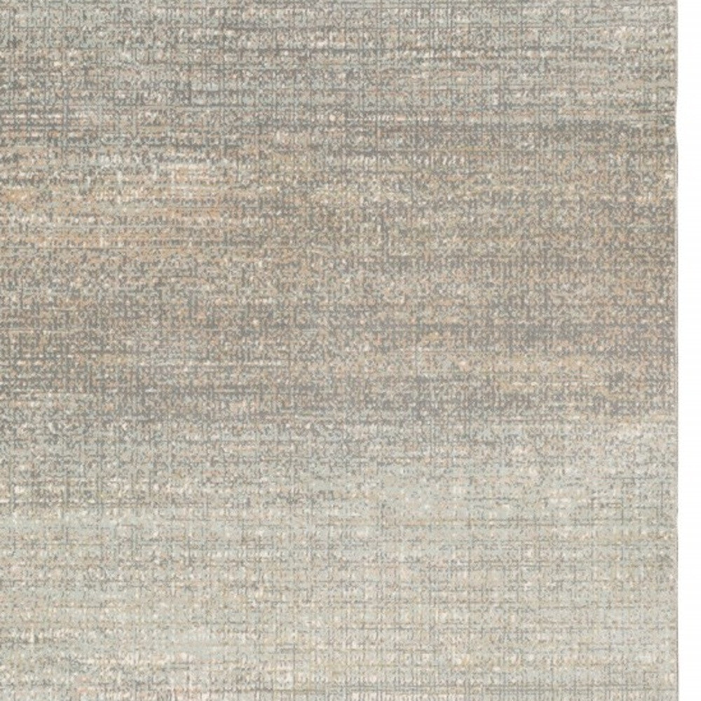 10' X 13' Gray And Green Abstract Distressed Area Rug