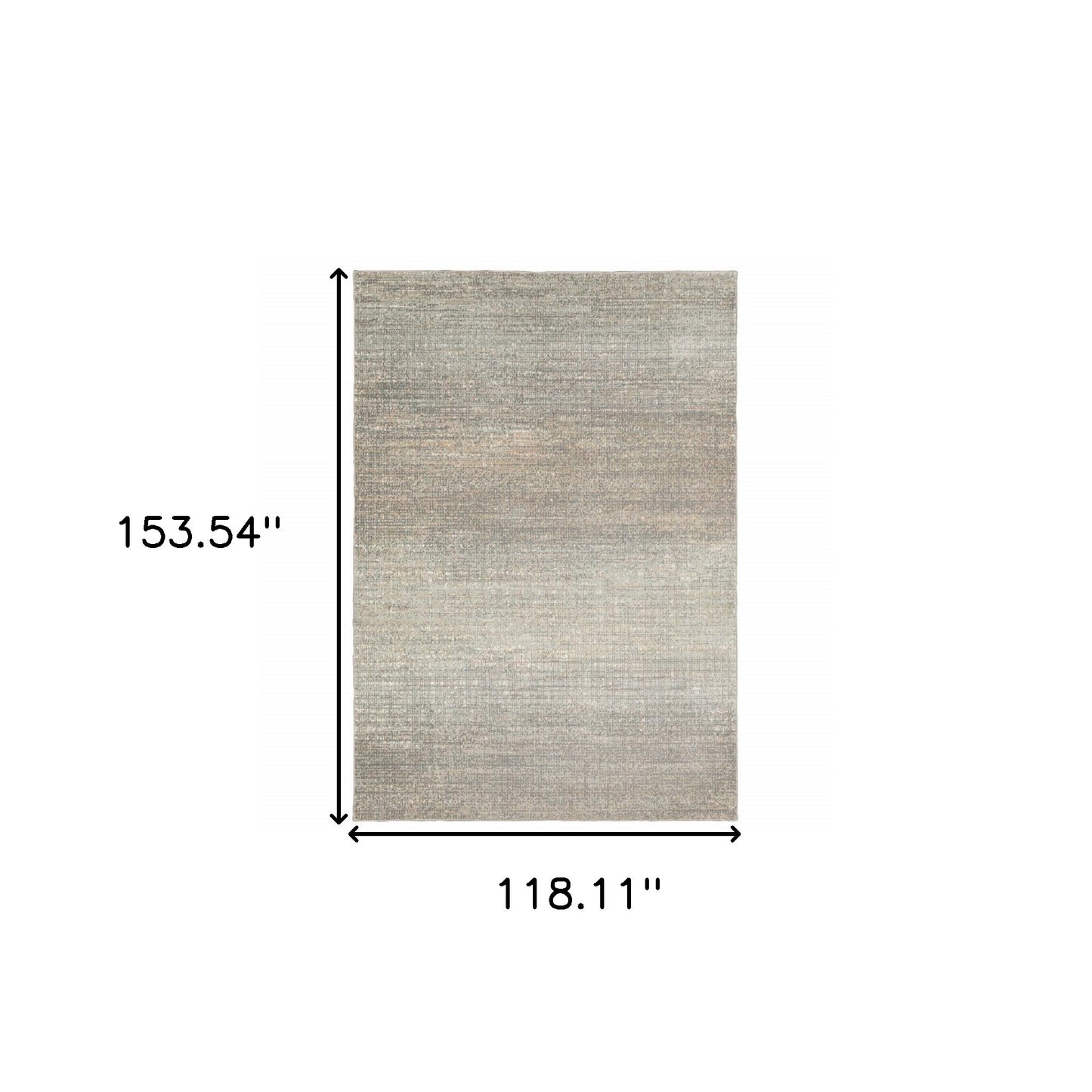 10' X 13' Gray And Green Abstract Distressed Area Rug