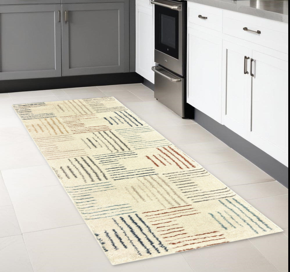 2' X 3' Ivory Multi Neutral Tone Scratch Indoor Accent Rug