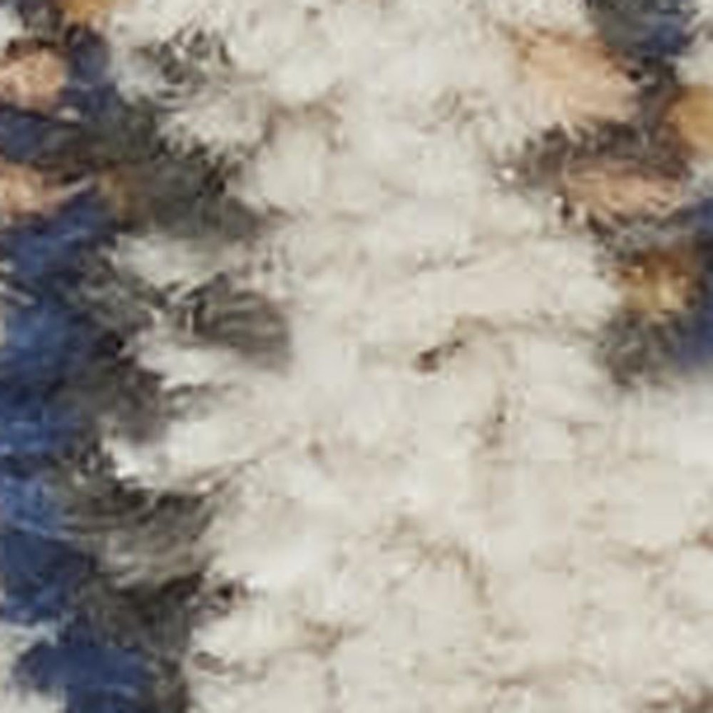 7' X 10' Ivory And Blue Floral Area Rug