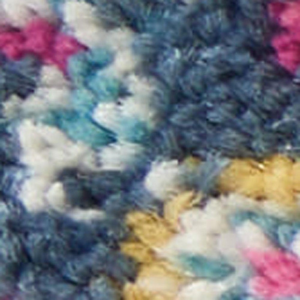 10' Fuchsia And Blue Oriental Distressed Runner Rug