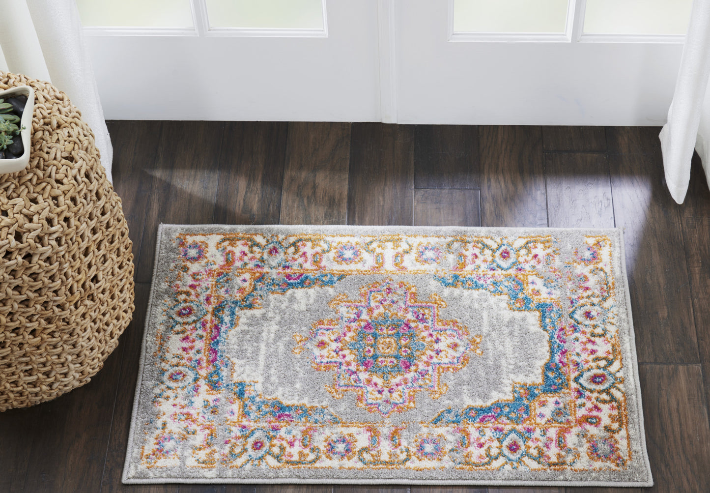 2' X 3' Gray Power Loom Area Rug