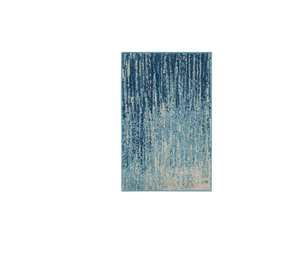 5' X 7' Blue And Ivory Abstract Area Rug