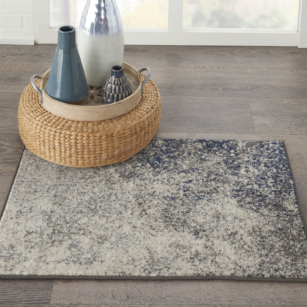2' X 3' Gray Power Loom Area Rug
