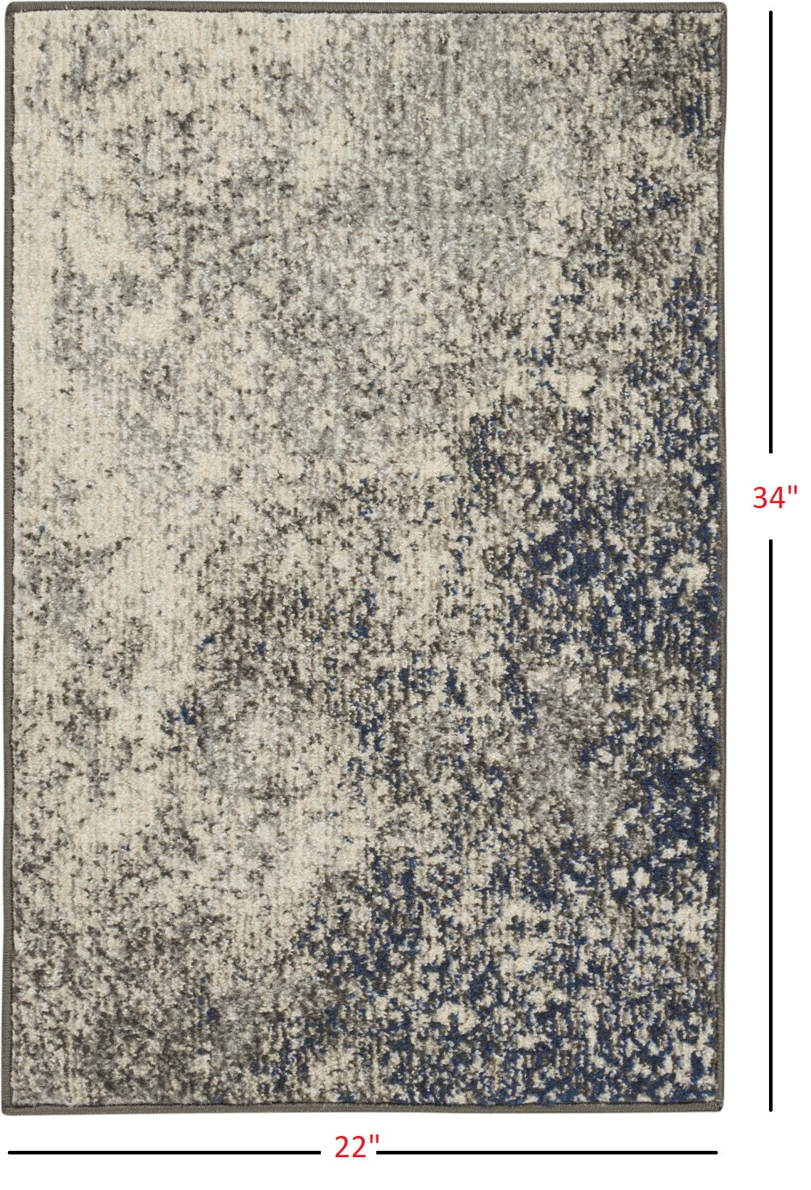 2' X 3' Gray Power Loom Area Rug