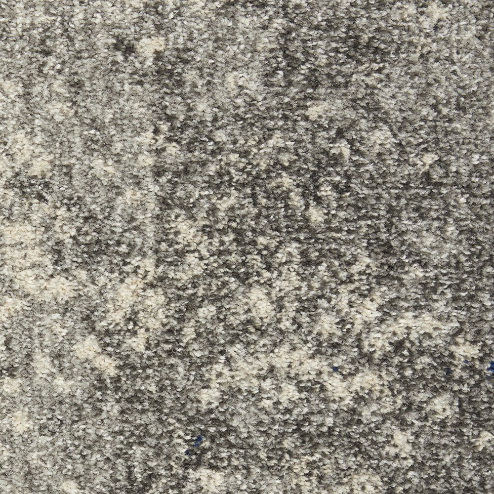 6' Gray And Ivory Abstract Runner Rug