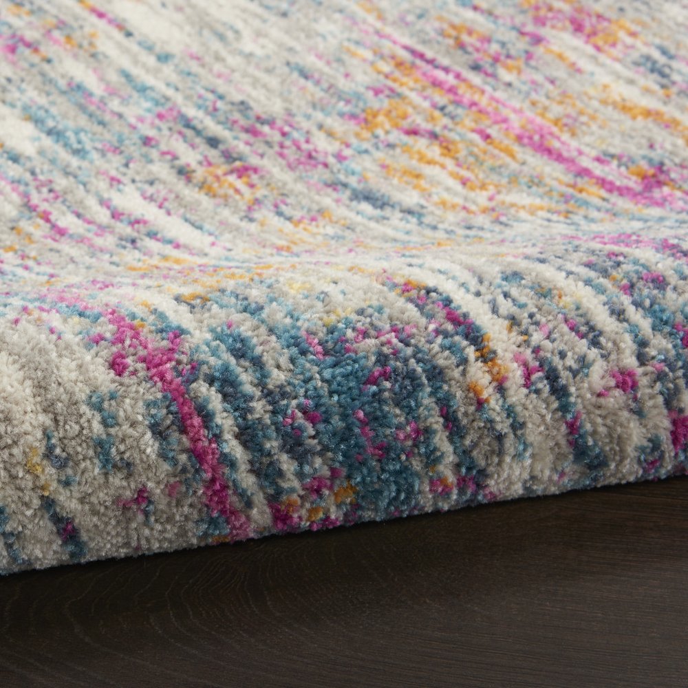 5' X 7' Ivory And Blue Abstract Area Rug