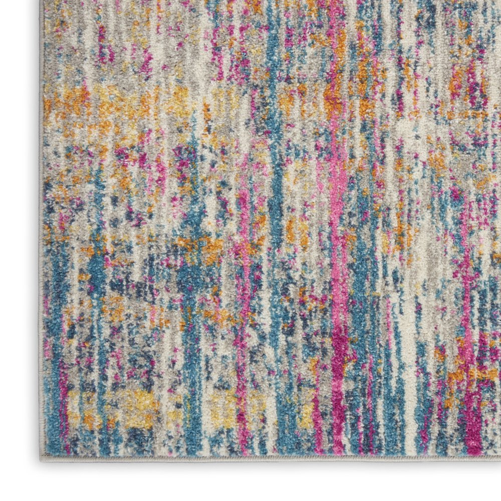 5' X 7' Ivory And Blue Abstract Area Rug