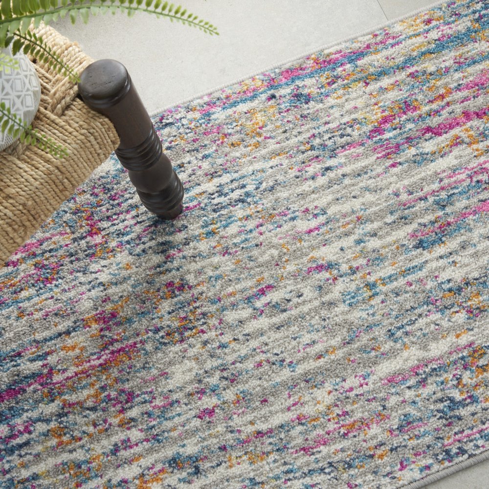 5' X 7' Ivory And Blue Abstract Area Rug