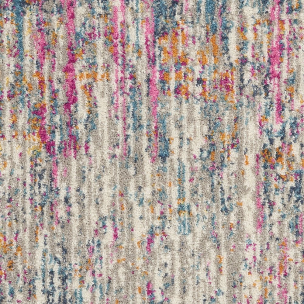 5' X 7' Ivory And Blue Abstract Area Rug