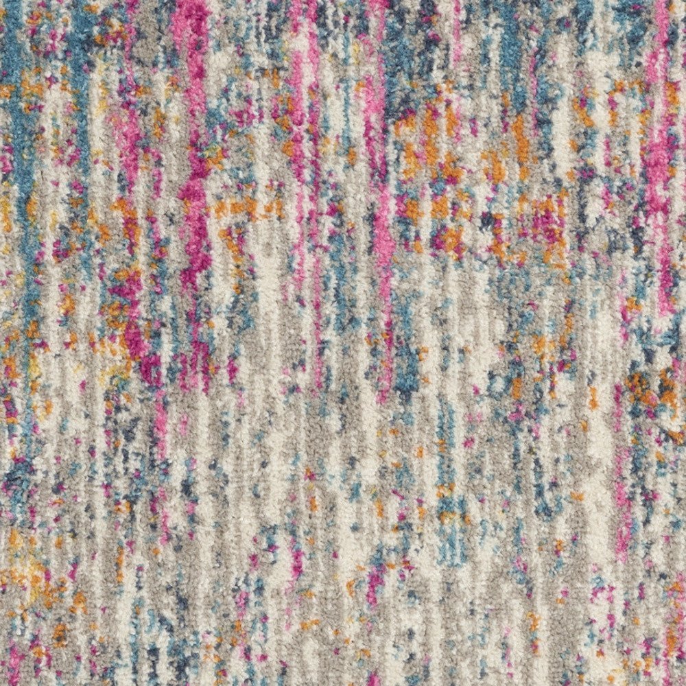 5' X 7' Ivory And Blue Abstract Area Rug