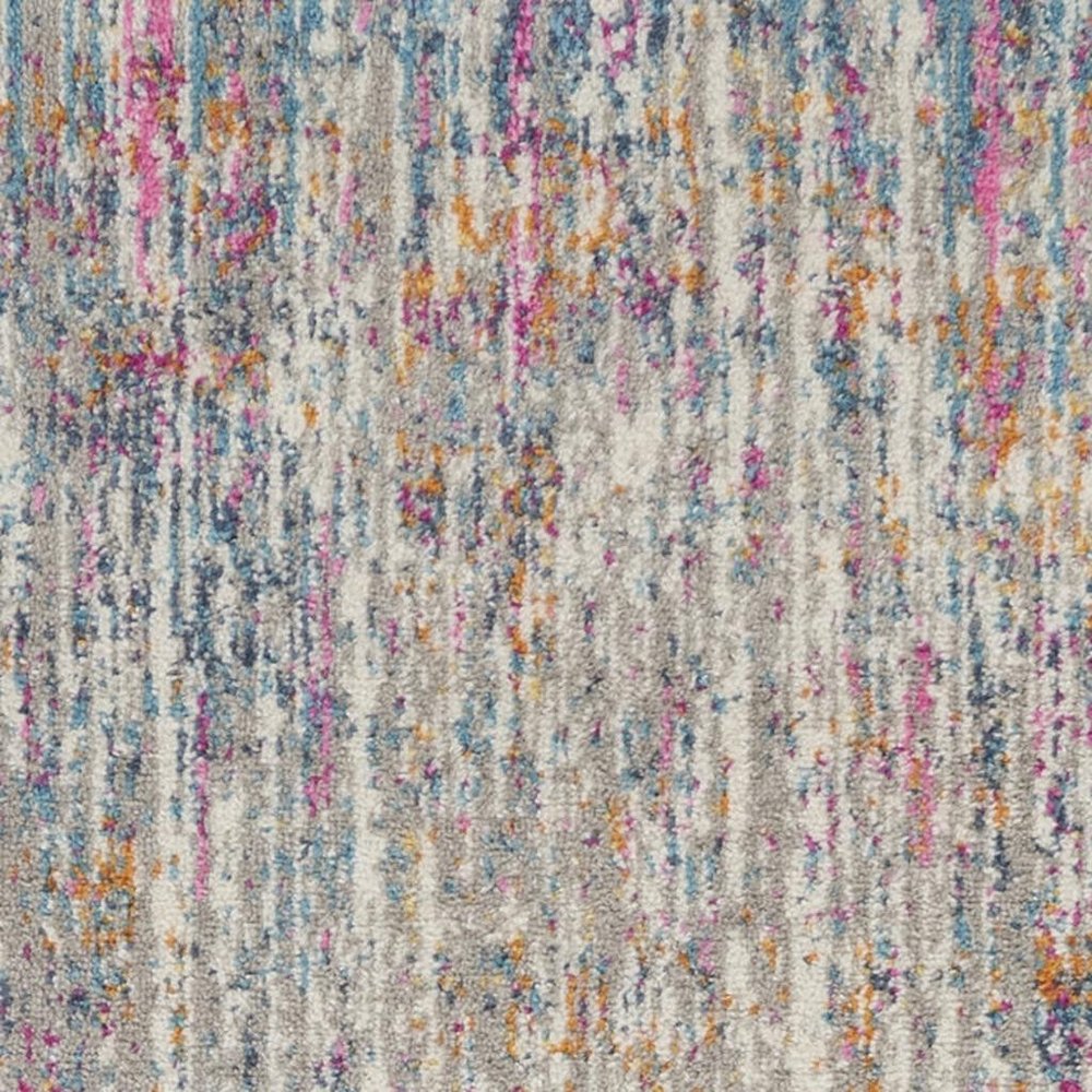 5' X 7' Ivory And Blue Abstract Area Rug