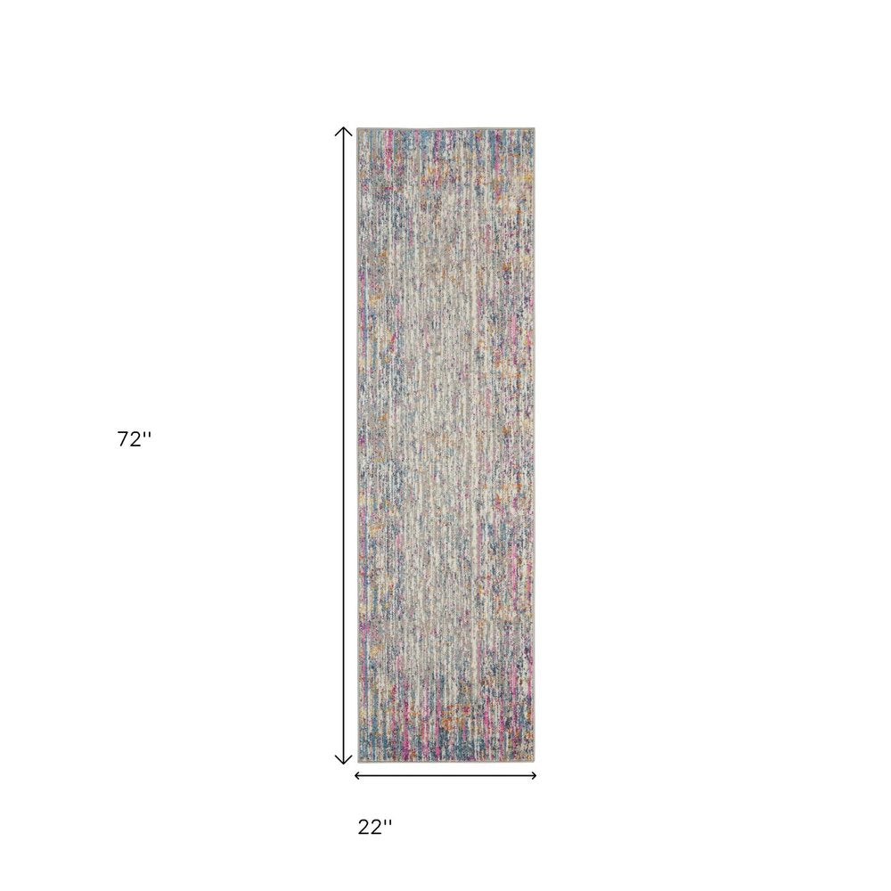 5' X 7' Ivory And Blue Abstract Area Rug