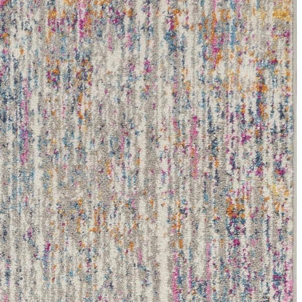 5' X 7' Ivory And Blue Abstract Area Rug