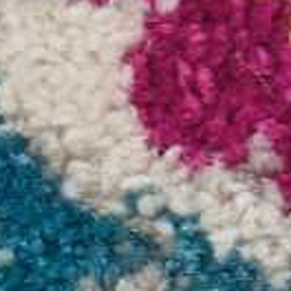 8' Ivory And Blue Floral Runner Rug