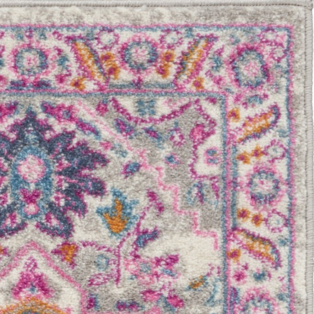 2' X 3' Gray Power Loom Area Rug