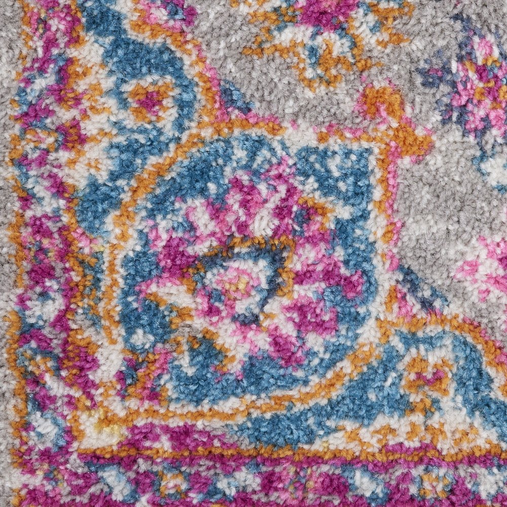 2' X 3' Gray And Ivory Medallion Area Rug