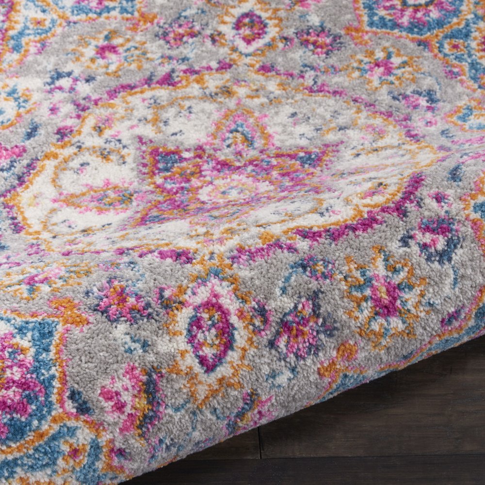 2' X 3' Gray And Ivory Medallion Area Rug