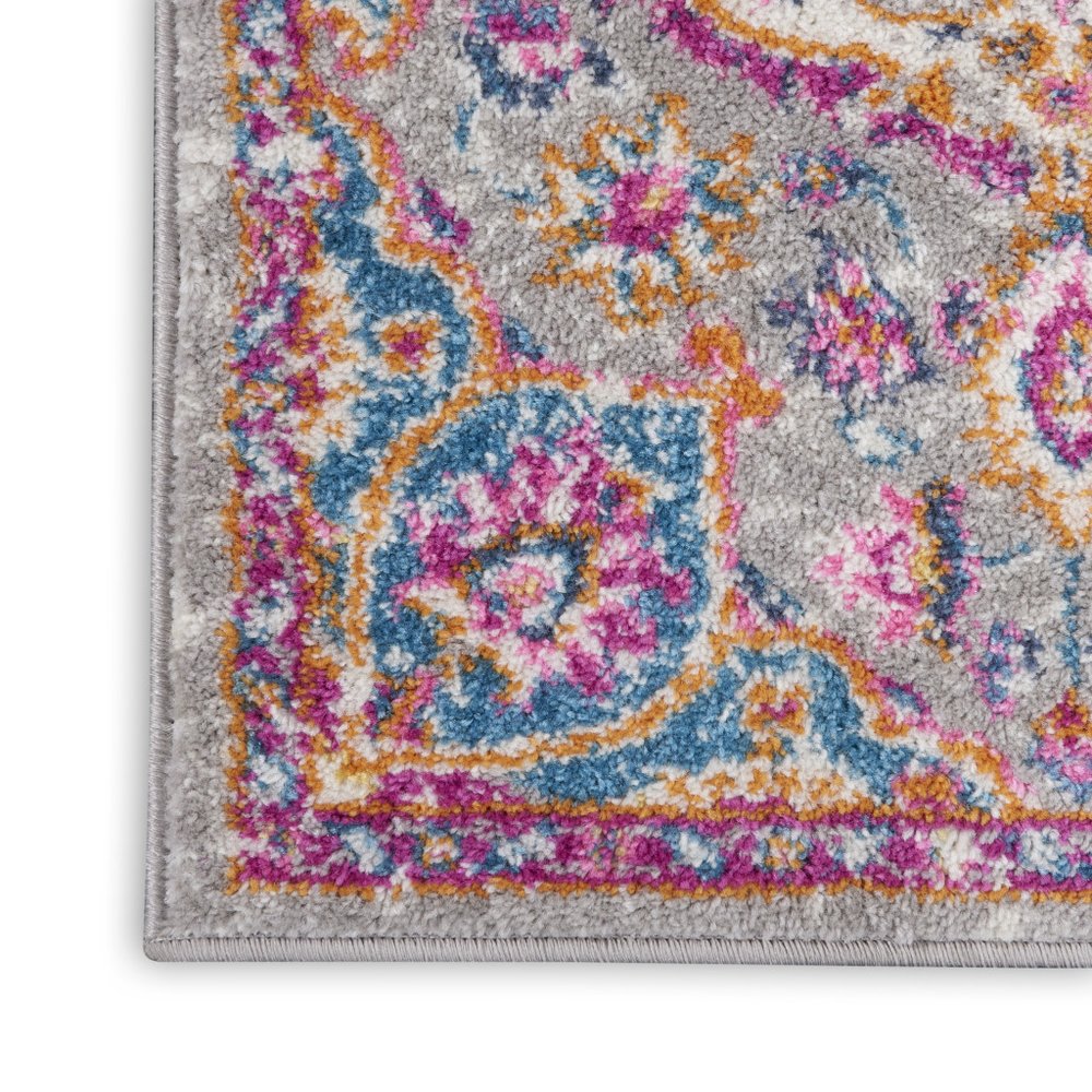 2' X 3' Gray And Ivory Medallion Area Rug