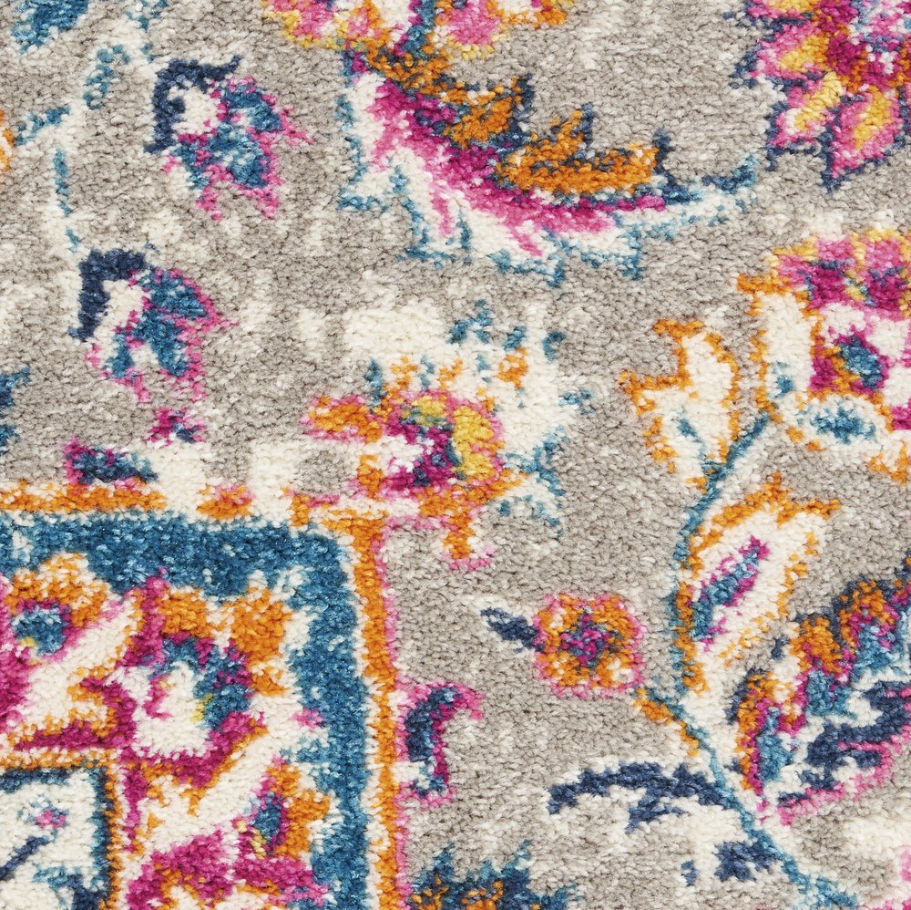 2' X 3' Gray And Ivory Medallion Area Rug