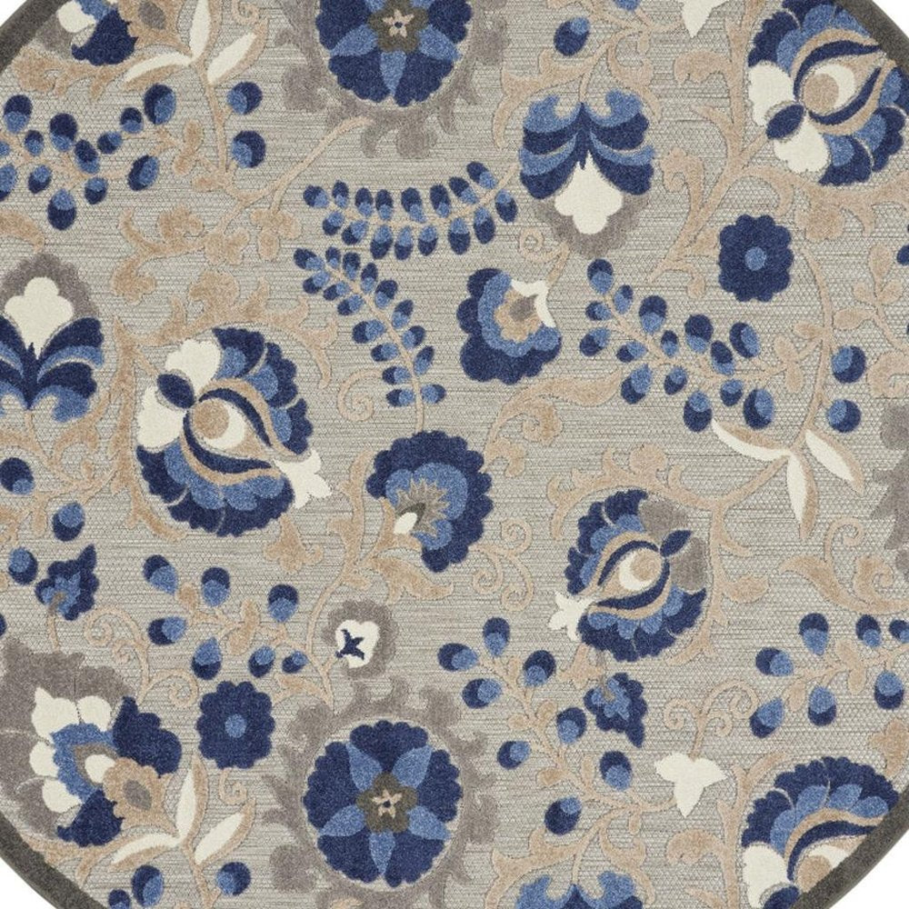 5' X 7' Yellow And Ivory Floral Medallion Area Rug