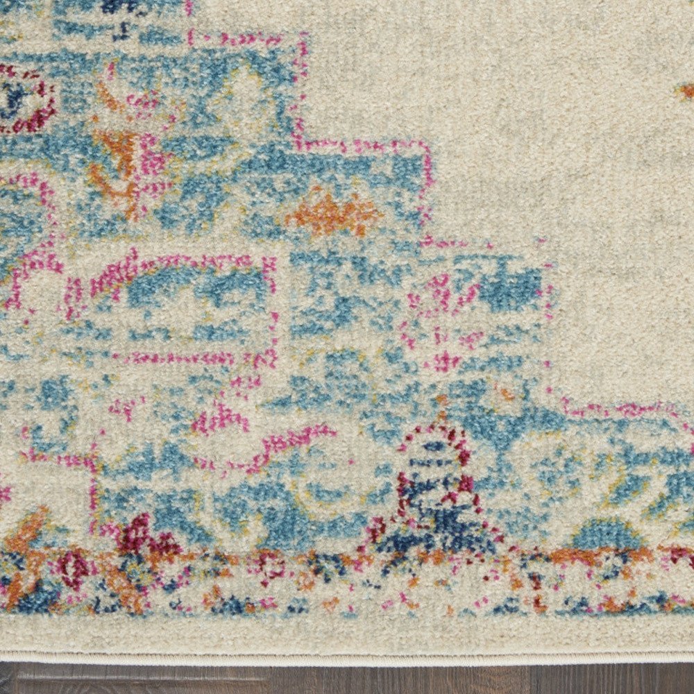 2' X 3' Gray And Ivory Medallion Distressed Area Rug