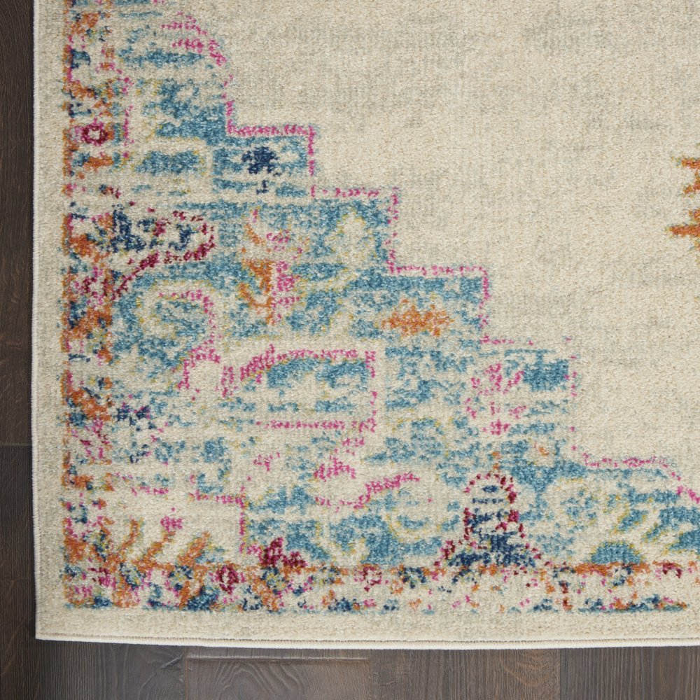 2' X 3' Gray And Ivory Medallion Distressed Area Rug