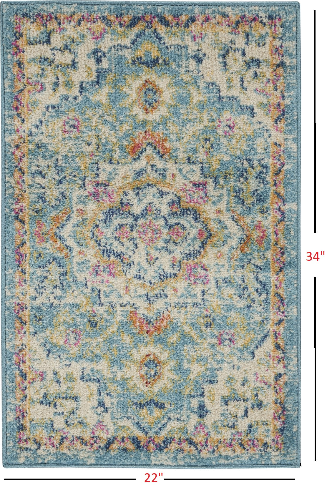 2' X 3' Gray Power Loom Area Rug
