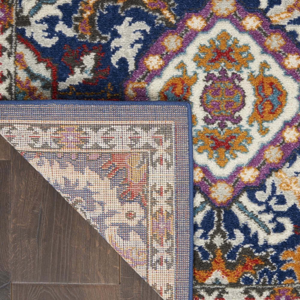 2' X 3' Blue And Ivory Oriental Area Rug