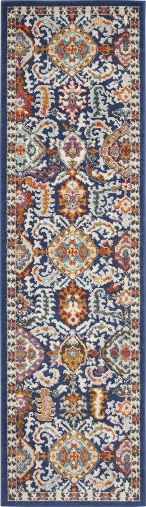 2' X 3' Blue And Ivory Oriental Area Rug