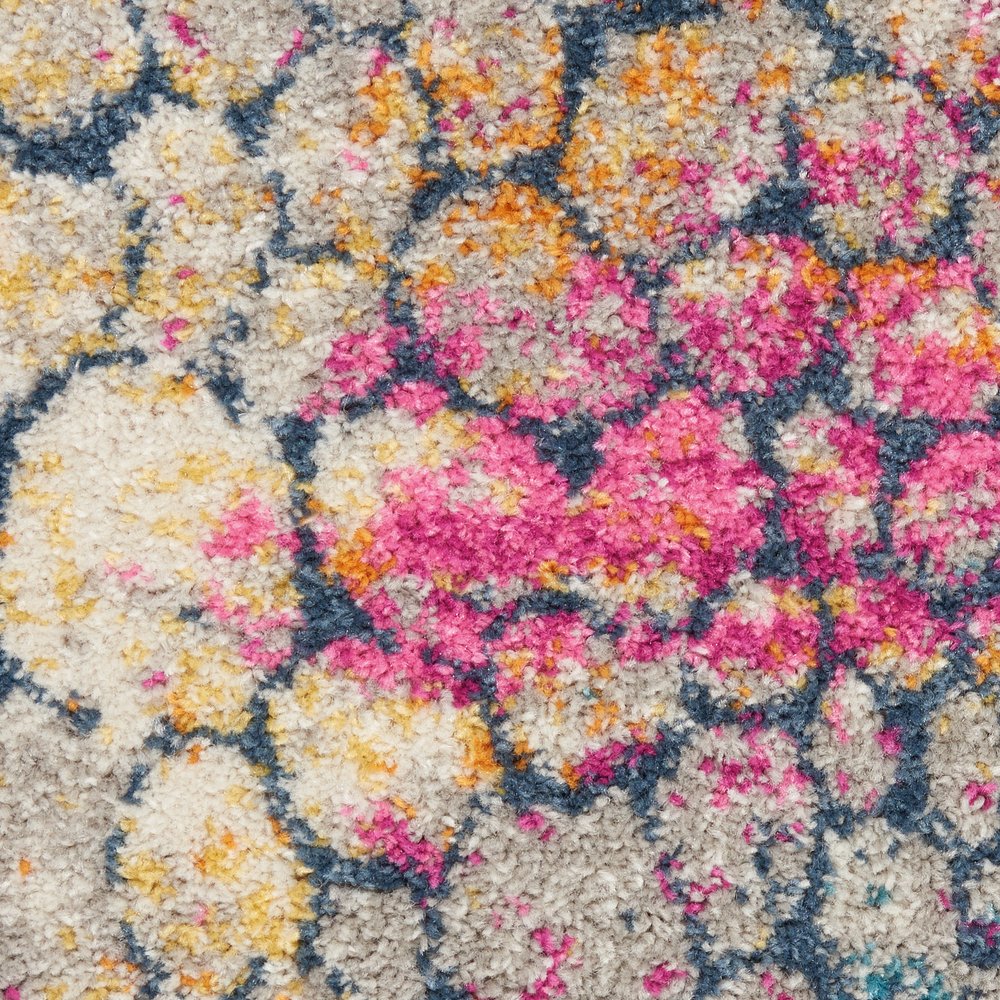 5' X 7' Yellow And Gray Abstract Area Rug