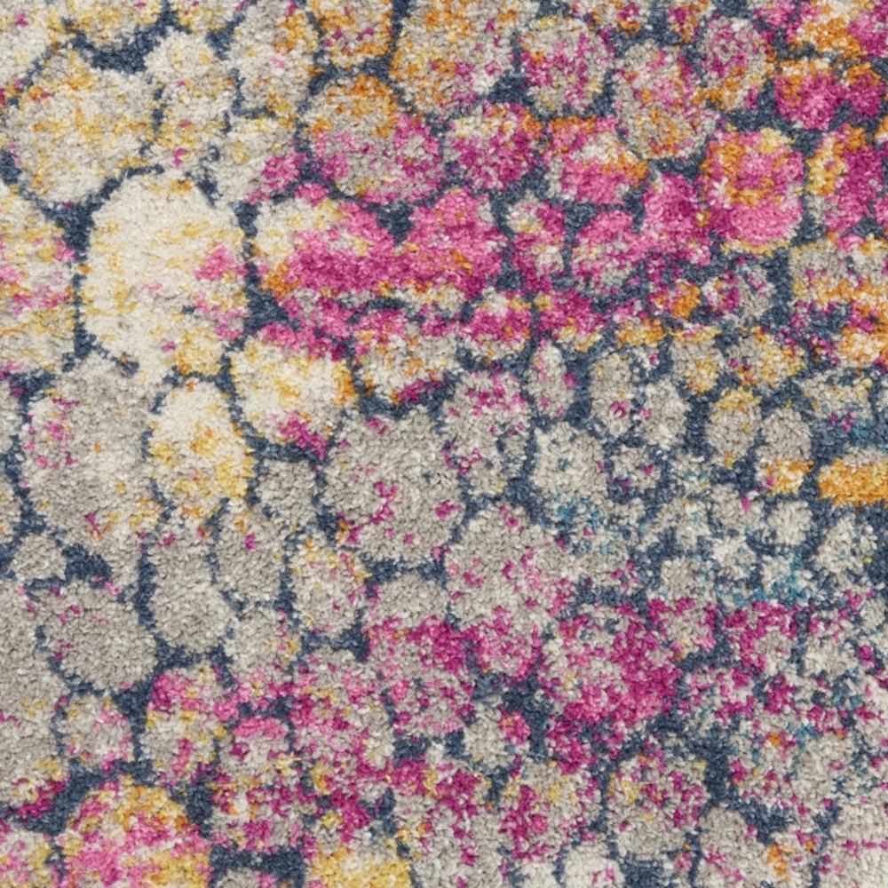 5' X 7' Yellow And Gray Abstract Area Rug