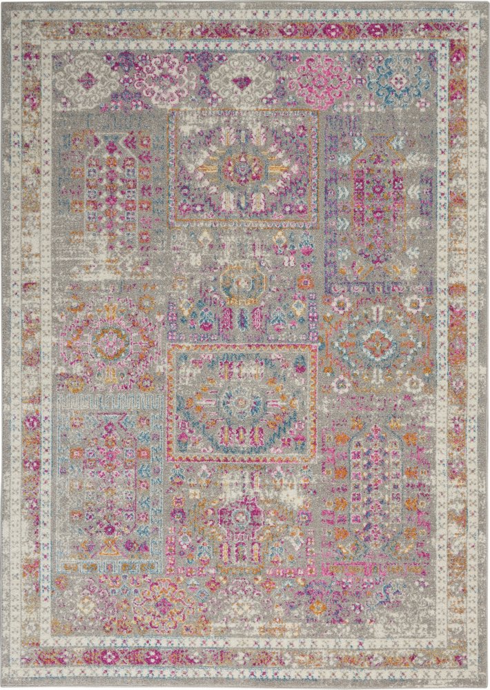 5' X 7' Gray And Ivory Abstract Distressed Area Rug