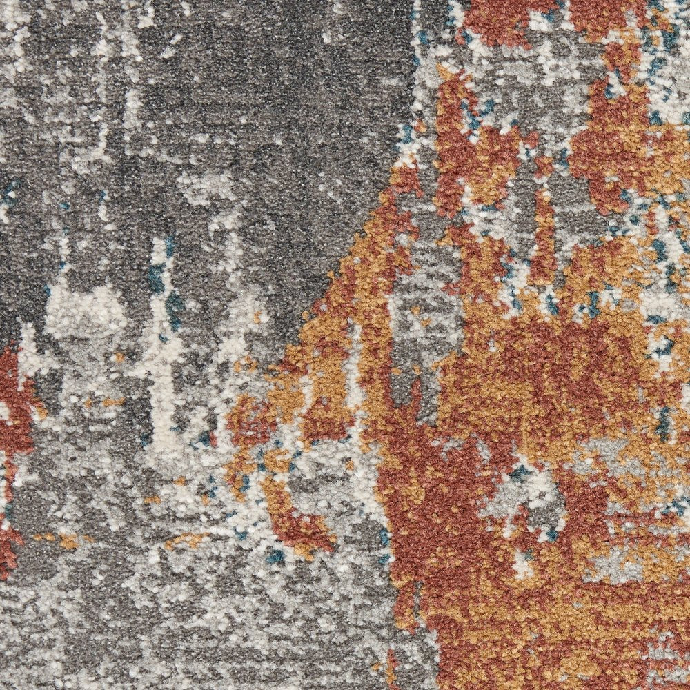 5' X 7' Gray And Ivory Abstract Distressed Area Rug