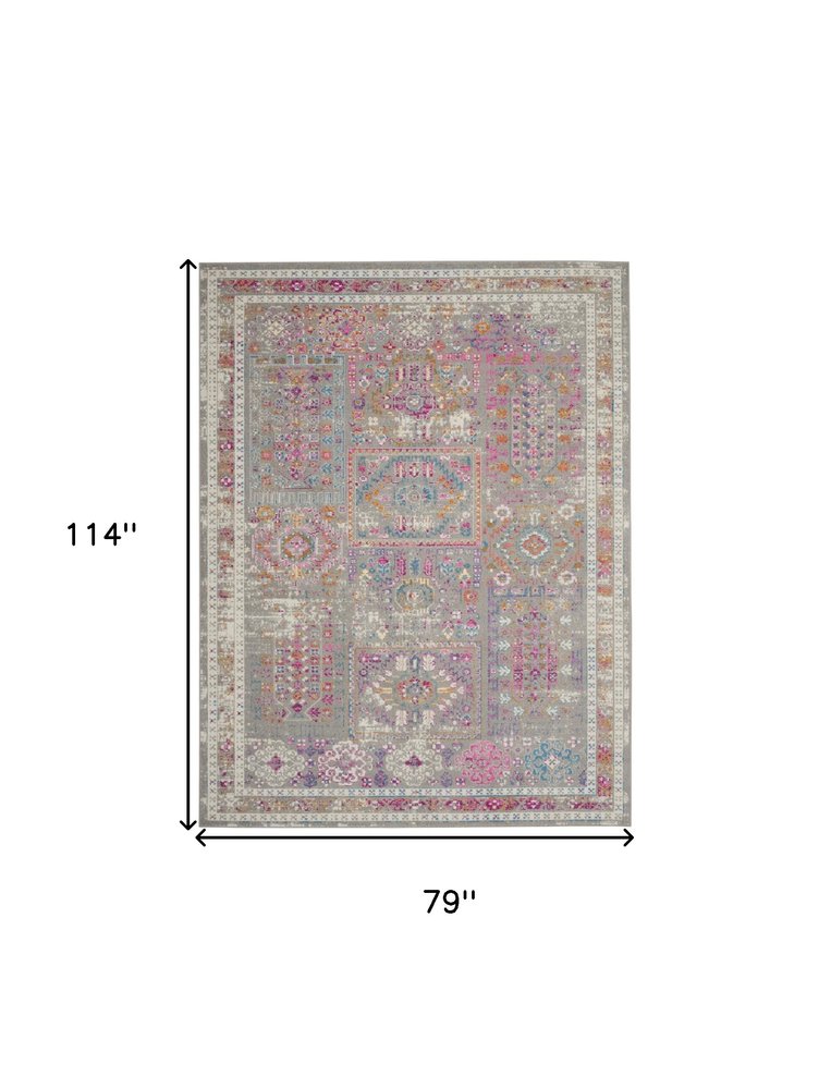 5' X 7' Gray And Ivory Abstract Distressed Area Rug