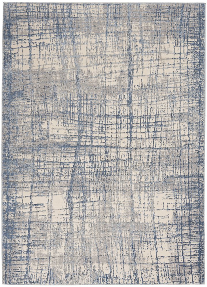 5' X 7' Gray And Ivory Abstract Distressed Area Rug