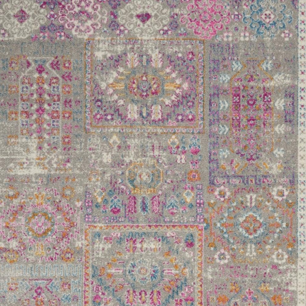 5' X 7' Gray And Ivory Abstract Distressed Area Rug