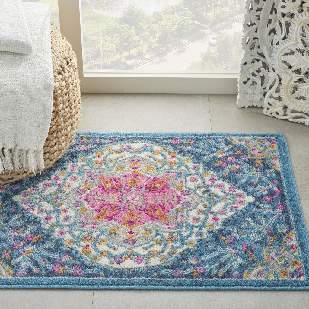 2' X 3' Teal Blue Power Loom Area Rug