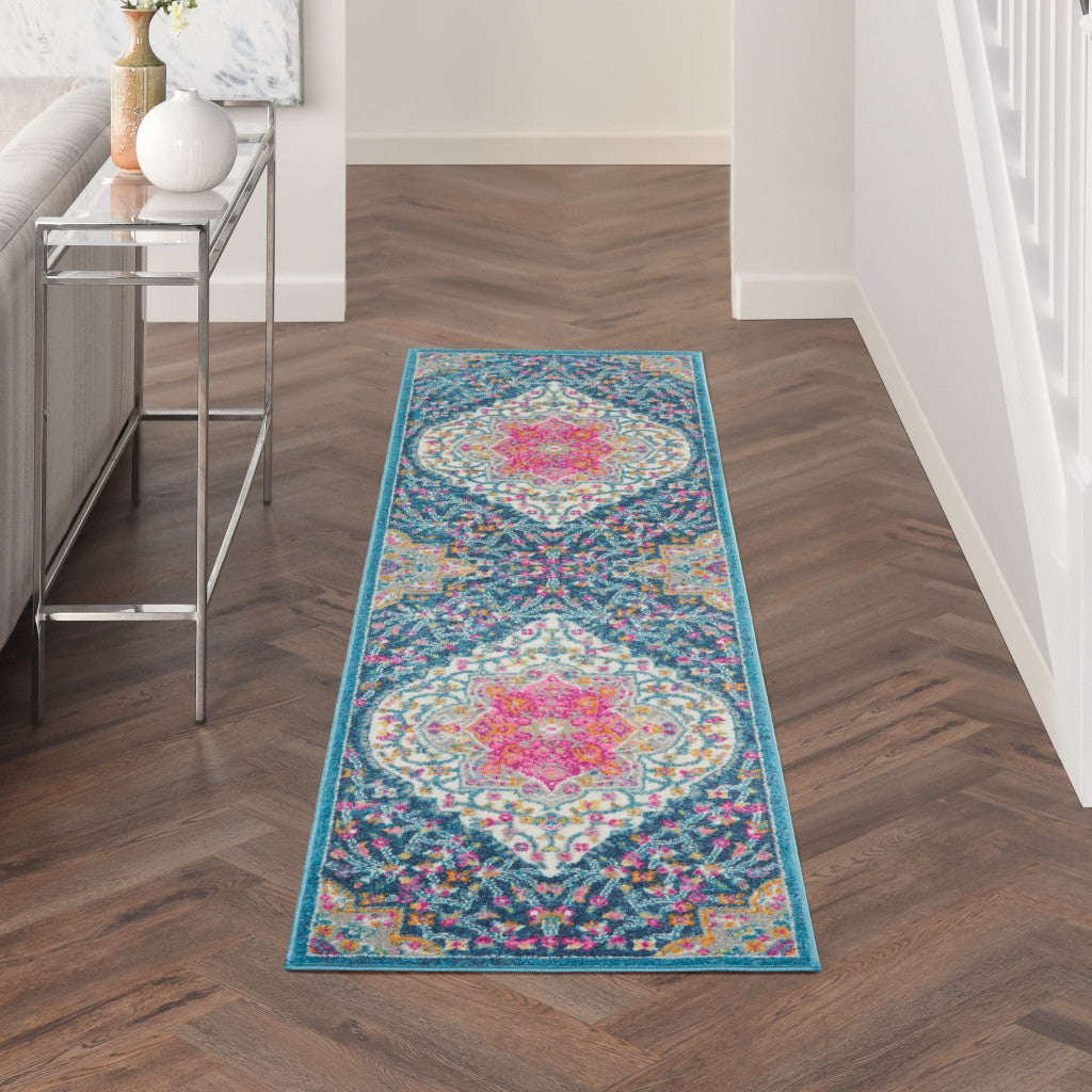 2' X 3' Teal Blue Power Loom Area Rug