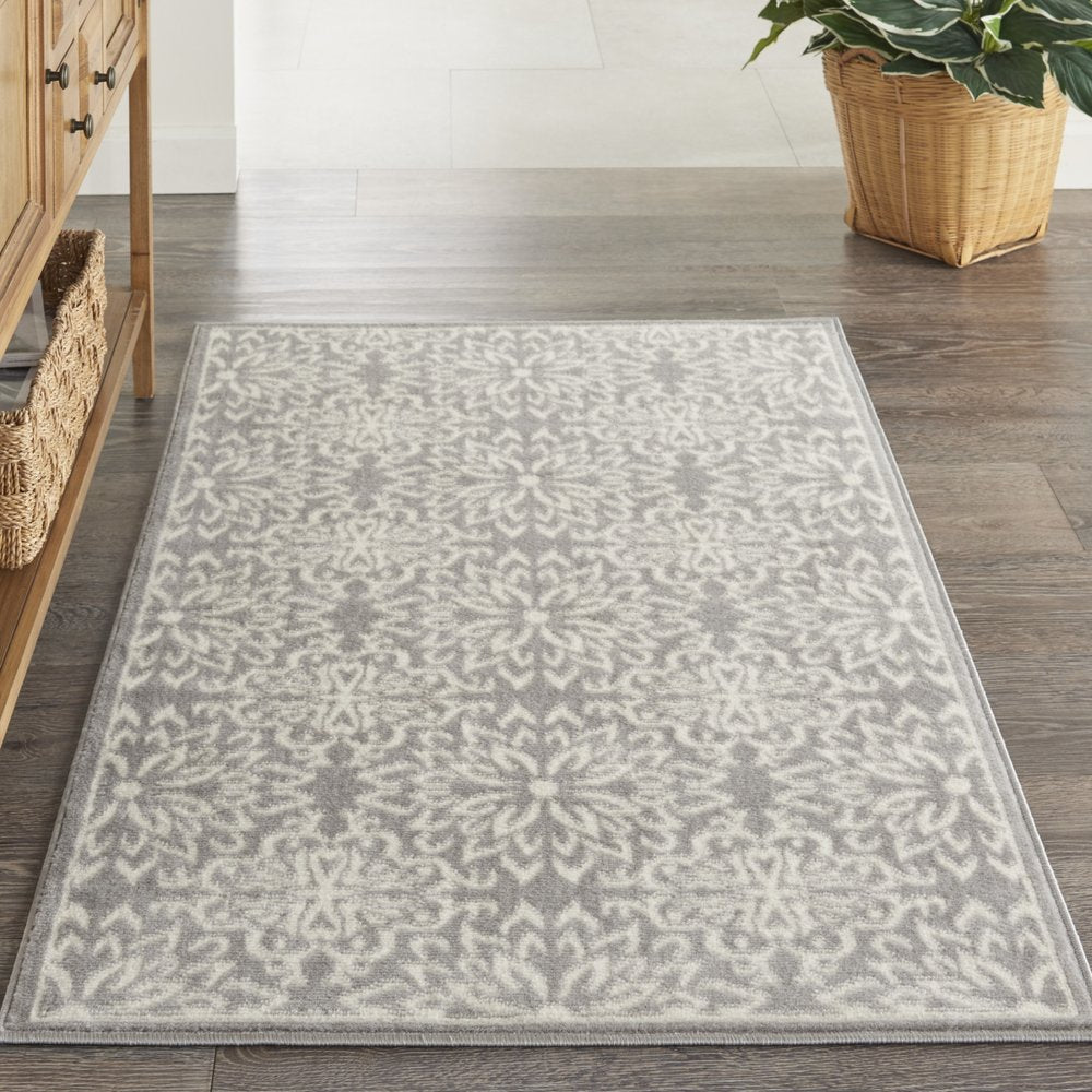 2' X 3' Blue And Ivory Medallion Distressed Area Rug