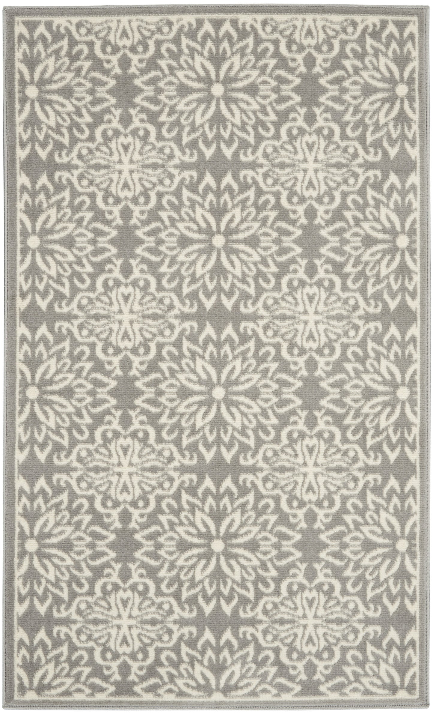 2' X 3' Blue And Ivory Medallion Distressed Area Rug
