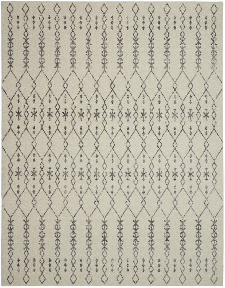 5' X 7' Gray And Ivory Geometric Distressed Area Rug