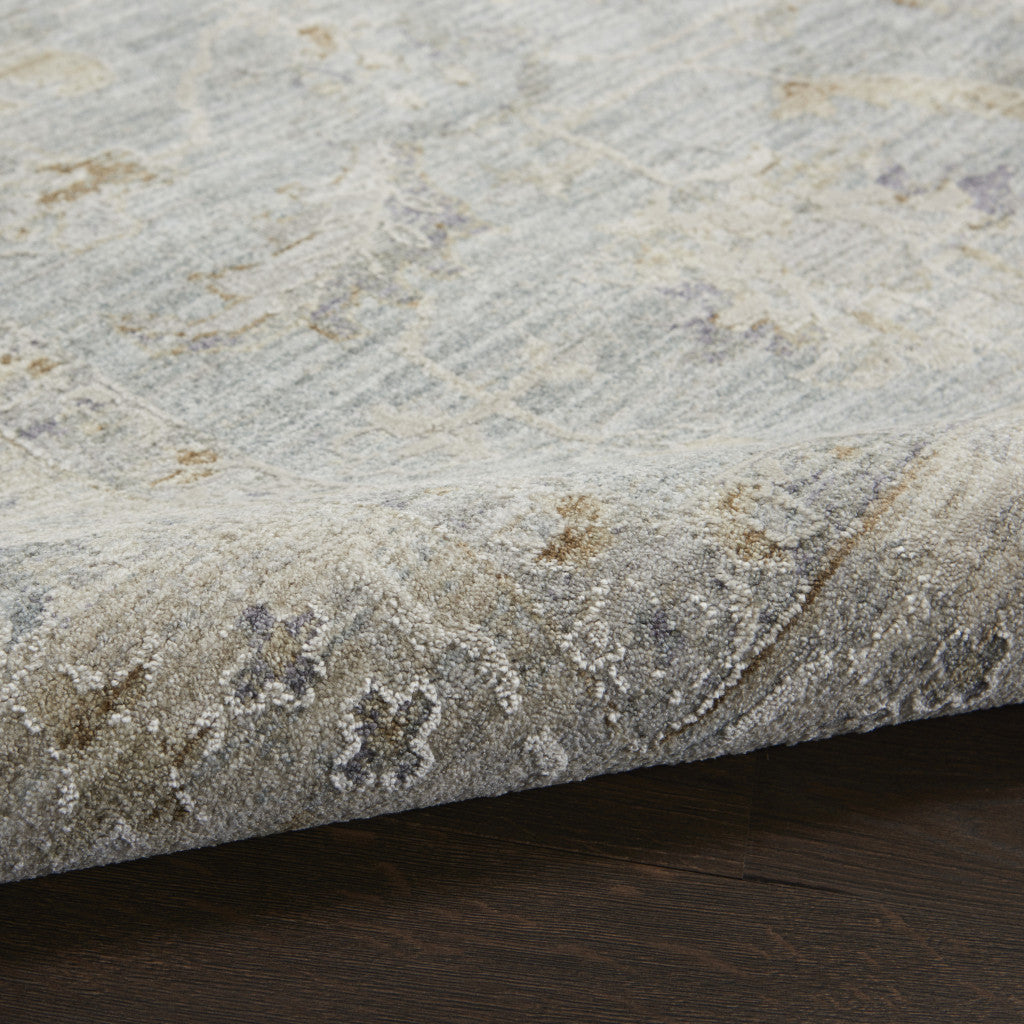 5' X 7' Blue And Orange Geometric Area Rug