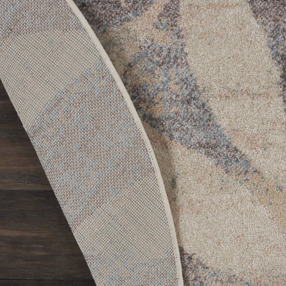 5' X 7' Gray Blue And Orange Tribal Area Rug