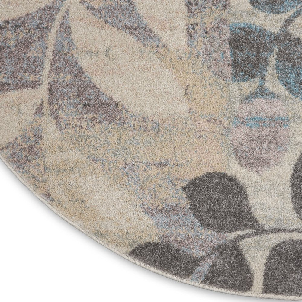 5' X 7' Gray Blue And Orange Tribal Area Rug