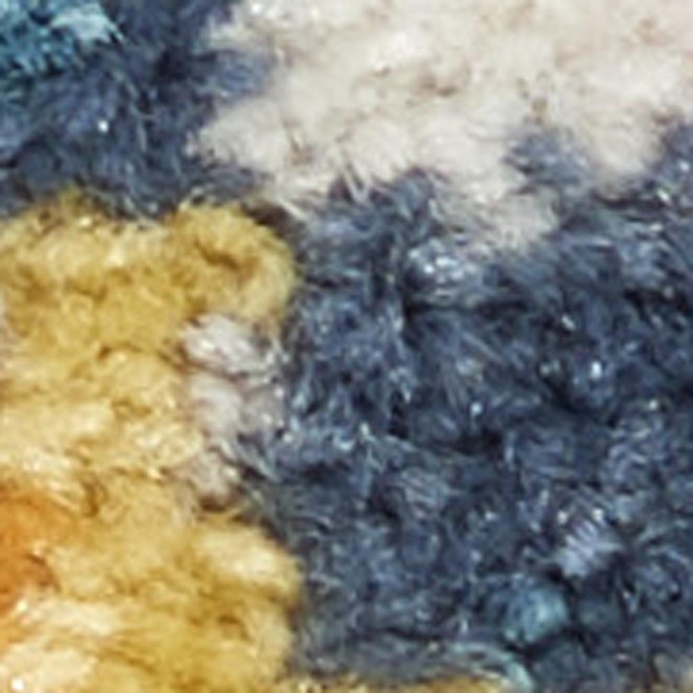 5' X 7' Gray Blue And Orange Tribal Area Rug