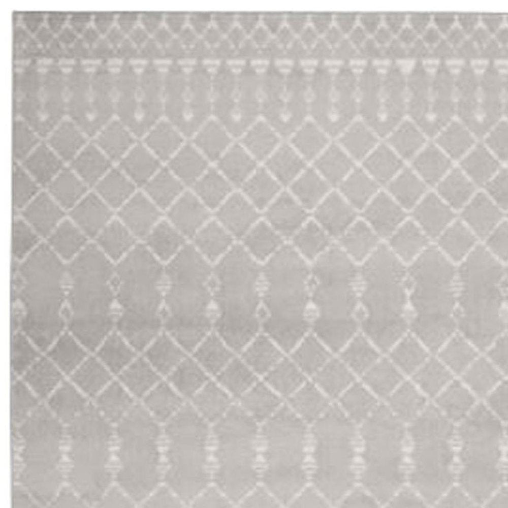 4' X 6' Ivory And Blue Geometric Area Rug