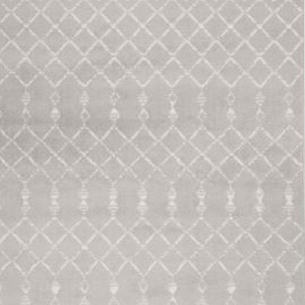 4' X 6' Ivory And Blue Geometric Area Rug