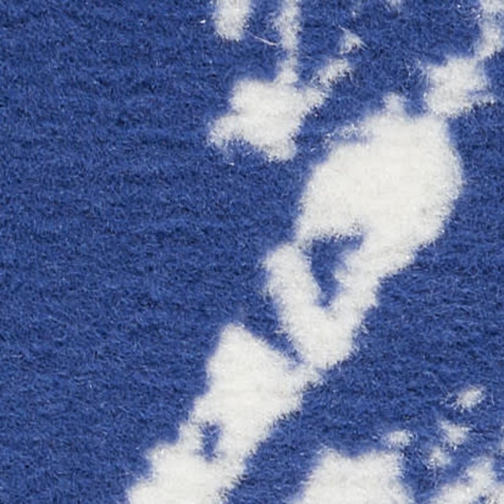 4' X 6' Navy Blue And Ivory Floral Distressed Area Rug