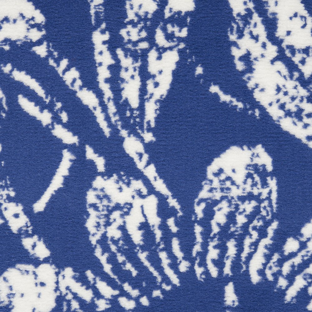 4' X 6' Navy Blue And Ivory Floral Distressed Area Rug